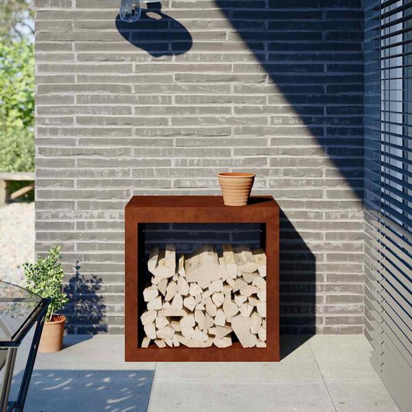 vidaXL Stojan na palivov&eacute; dřevo 60x40x60 cm povětrnostně odoln&aacute; ocel