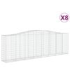vidaXL Klenut&eacute; gabionov&eacute; ko&scaron;e 8 ks 400x50x120/140cm pozinkovan&eacute; železo