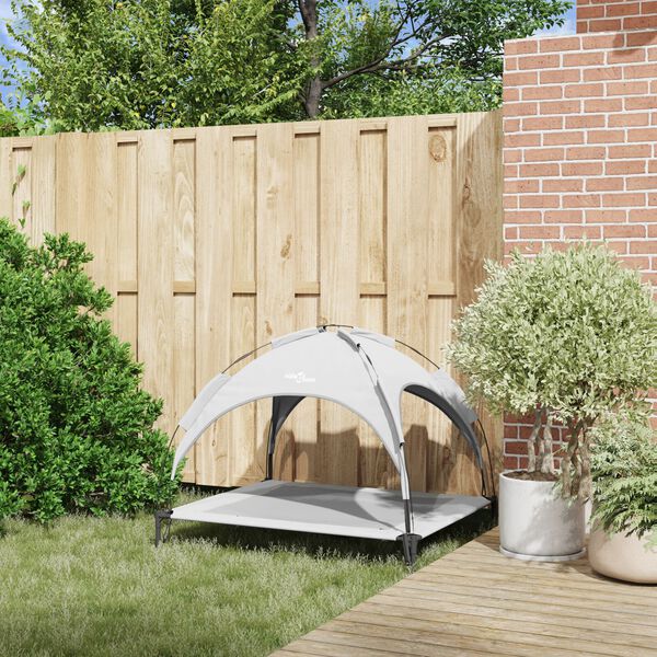 vidaXL Psí postel Stříbrně šedá 104 x 86 x 84,5 cm Ocel