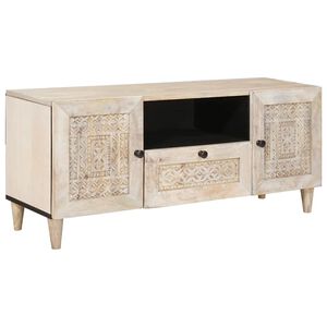 vidaXL TV jednotky se z&aacute;suvkou B&iacute;l&aacute; 105 x 33 x 46 cm Kompozitn&iacute; dřevo