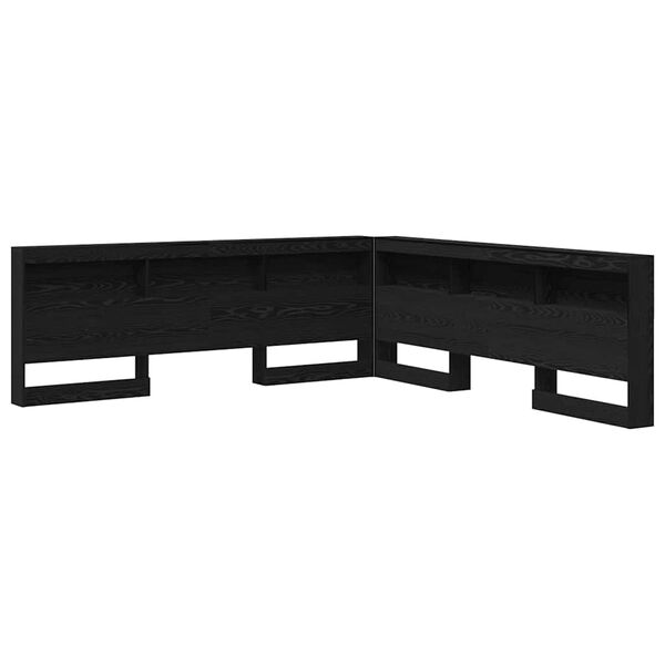 vidaXL &Uacute;ložn&eacute; čelo postele s polic&iacute; Čern&yacute; dub 200 cm kompozitn&iacute; dřevo