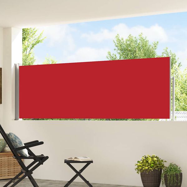 vidaXL Zatahovac&iacute; bočn&iacute; mark&yacute;za/z&aacute;stěna na terasu 100 x 500 cm červen&aacute;
