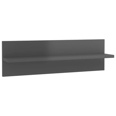 vidaXL Nástěnné police 4 ks šedé vysoký lesk 60x11,5x18 cm dřevotříska
