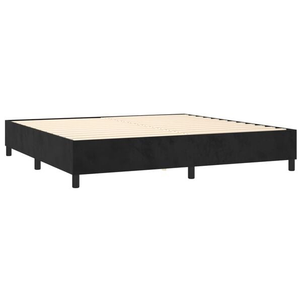 vidaXL Box spring postel s matrac&iacute; čern&aacute; 200x200 cm samet