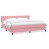 vidaXL Postel Box Spring s matracemi čern&aacute; 180x220 cm Růžov&yacute;