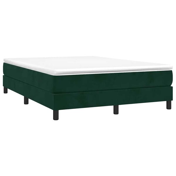 vidaXL Box spring postel s matrac&iacute; tmavě zelen&aacute; 140x190 cm samet