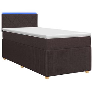 vidaXL Postel boxspring s matrac&iacute; Tmavě hněd&aacute; 80 x 200 cm Textil