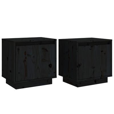 vidaXL Noční stolky 2 ks černé 40 x 30 x 40 cm masivní borové dřevo