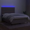 vidaXL Box spring postel s matrac&iacute; a LED taupe 140x200 cm textil