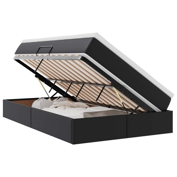 vidaXL Postel s &uacute;ložn&yacute;m prostorem a matrac&iacute; Čern&aacute; 120 x 190 cm
