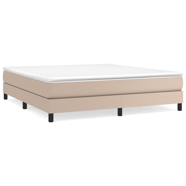 vidaXL Box spring postel s matrac&iacute; cappuccino 180 x 200 cm uměl&aacute; kůže