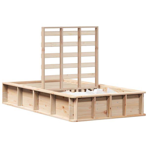 vidaXL R&aacute;m postele Hněd&aacute; 90 x 190 cm Masivn&iacute; borov&eacute; dřevo