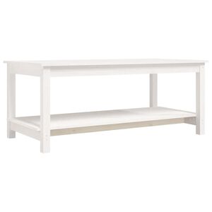 vidaXL Konferenčn&iacute; stolek b&iacute;l&yacute; 110 x 55 x 45 cm masivn&iacute; borov&eacute; dřevo