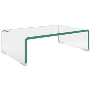 vidaXL TV stolek / podstavec na monitor čir&eacute; sklo 40x25x11 cm