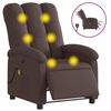 vidaXL Elektrick&eacute; mas&aacute;žn&iacute; polohovac&iacute; křeslo tmavě hněd&eacute; textil