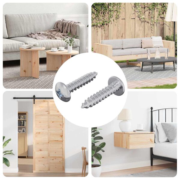 vidaXL Dřevěn&eacute; &scaron;rouby 2 pcs Stř&iacute;brn&aacute; M4 x 20 mm Ocel