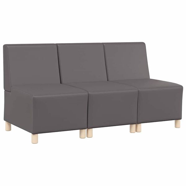 vidaXL Modulov&aacute; sedačka bez opěradel 3 pcs &Scaron;ed&aacute; 55 x 74 x 82 cm