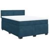 vidaXL Box spring postel s matrac&iacute; modr&aacute; 160 x 200 cm samet