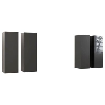 vidaXL TV skříňky 4 ks šedé vysoký lesk 30,5 x 30 x 90 cm dřevotříska