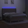 vidaXL Box spring postel s matrac&iacute; a LED taupe 180x200 cm textil