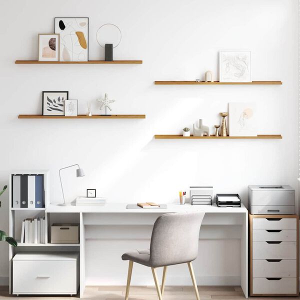 vidaXL N&aacute;stěnn&aacute; polička 4 pcs B&eacute;žov&aacute; 115 x 9 x 3 cm kompozitn&iacute; dřevo