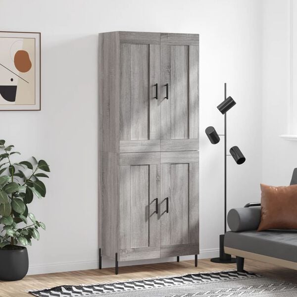 vidaXL Skř&iacute;ň highboard &scaron;ed&aacute; sonoma 69,5 x 34 x 180 cm kompozitn&iacute; dřevo