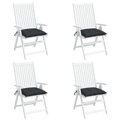 vidaXL Podušky na židli 4 ks černé 40 x 40 x 7 cm látka oxford