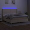 vidaXL Box spring postel s matrac&iacute; a LED kr&eacute;mov&aacute; 160x200 cm textil