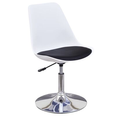 vidaXL Otočné jídelní židle 6 ks bílé a černé umělá kůže