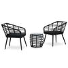 vidaXL 3d&iacute;ln&yacute; bistro set polyratan čern&yacute;