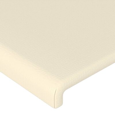 vidaXL Čelo postele s LED krémové 180x5x78/88 cm umělá kůže