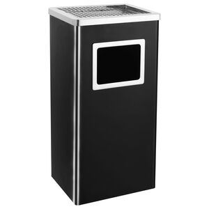 vidaXL Popeln&iacute;k 45 l ocelov&yacute; čern&yacute;