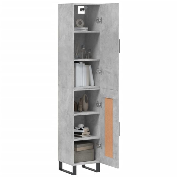 vidaXL Skř&iacute;ň highboard betonově &scaron;ed&aacute; 34,5x34x180 cm kompozitn&iacute; dřevo