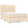vidaXL Box spring postel s matrac&iacute; kr&eacute;mov&aacute; 140x190 cm textil