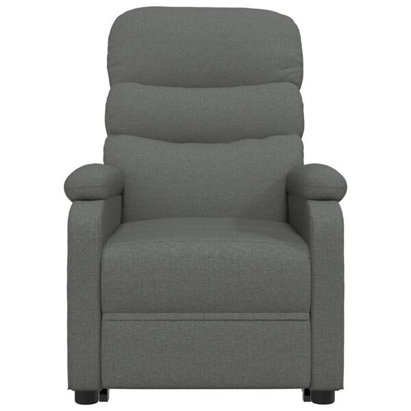 vidaXL Zvedac&iacute; křeslo tmavě &scaron;ed&eacute; textil