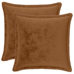 vidaXL Odhazovac&iacute; pol&scaron;t&aacute;ř 2 ks HOUTEN Světle hněd&aacute; 30 x 30 cm Flanel