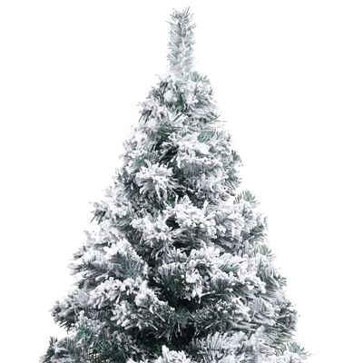 vidaXL Umělý vánoční stromek s LED osvětlením zasněžený zelený 120 cm