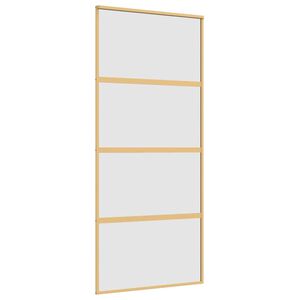 vidaXL Posuvn&eacute; dveře zlat&eacute; 90 x 205 cm ml&eacute;čn&eacute; ESG sklo a hlin&iacute;k