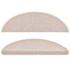 vidaXL Schodové rohože 10 ks 56 x 17 x 3 cm béžové, půlkulaté
