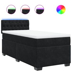 vidaXL Box spring postel s matrac&iacute; čern&aacute; 80 x 200 cm samet