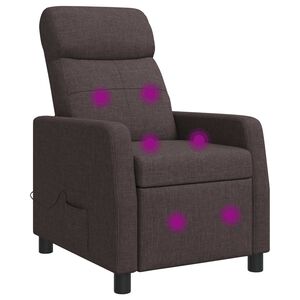 vidaXL Mas&aacute;žn&iacute; polohovac&iacute; křeslo Tmavě hněd&aacute; Textil