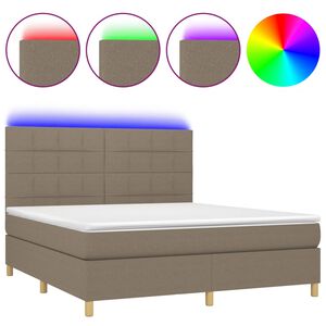vidaXL Box spring postel s matrac&iacute; a LED taupe 160x200 cm textil