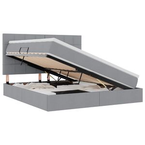 vidaXL Postel s &uacute;ložn&yacute;m prostorem a matrac&iacute; Světle &scaron;ed&aacute; 180 x 200 cm