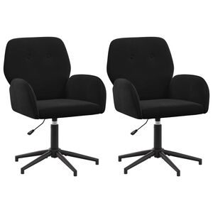 vidaXL Ot&aacute;čec&iacute; židle k psac&iacute;mu stolu 2 ks 54 x 55 x 90 cm Čern&aacute; Samet