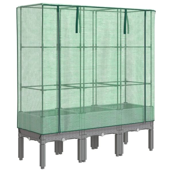 vidaXL Vyv&yacute;&scaron;en&yacute; z&aacute;hon se sklen&iacute;kem ratanov&yacute; vzhled 120 x 40 x 140 cm