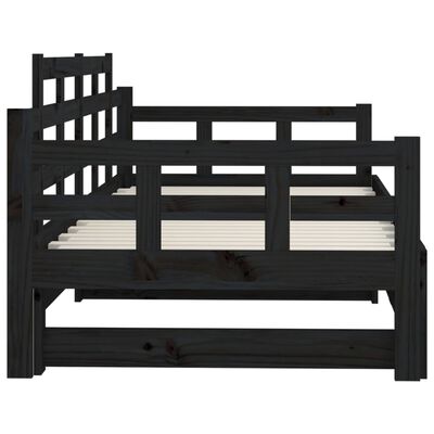vidaXL Výsuvná postel černá masivní borovice 2x (90 x 200) cm