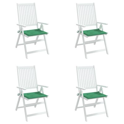 vidaXL Podušky na zahradní židli 4 ks zelené 50x50x3 cm látka oxford