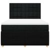 vidaXL Box spring postel s matrac&iacute; čern&aacute; 160x200 cm textil
