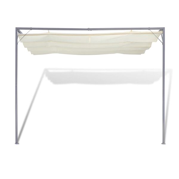 vidaXL Zahradní / terasový altán ke zdi se zatahovací střechou