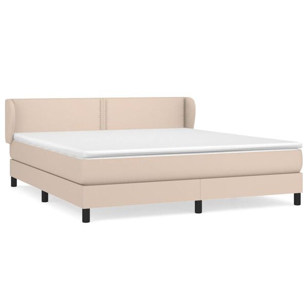 vidaXL Box spring postel s matrac&iacute; cappuccino 160x200 cm uměl&aacute; kůže